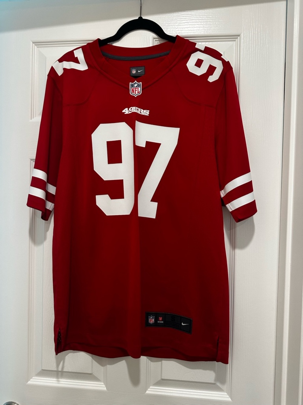 Nike Red and White #97 Football Jersey